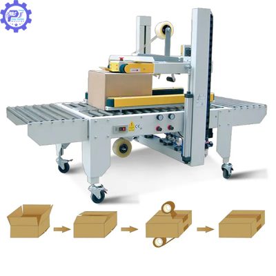 Nguyên lý hoạt động của máy dán băng dính thùng carton tự động gắp mép